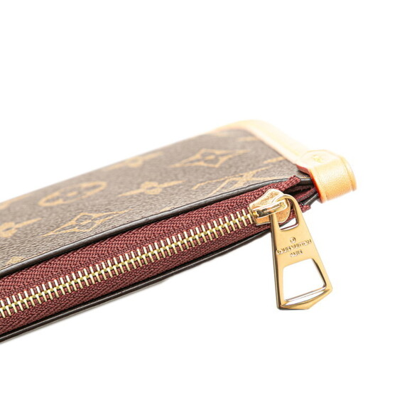 LOUIS VUITTON Authentic Brown Monogram Leather Carryall Pouch - Picture 8 of 11